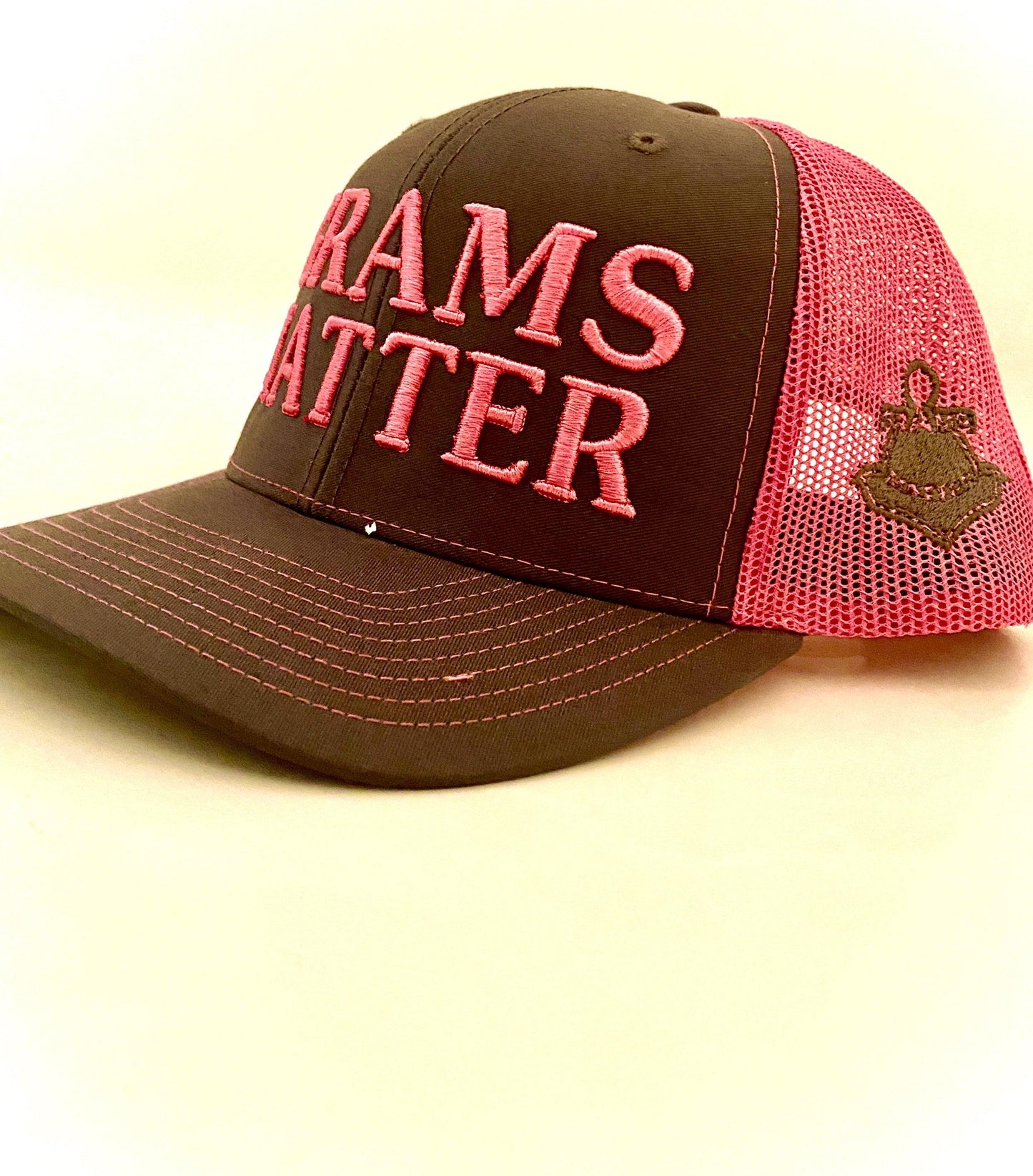 Grey/Pink mesh Snapback Hats - Grams Matter