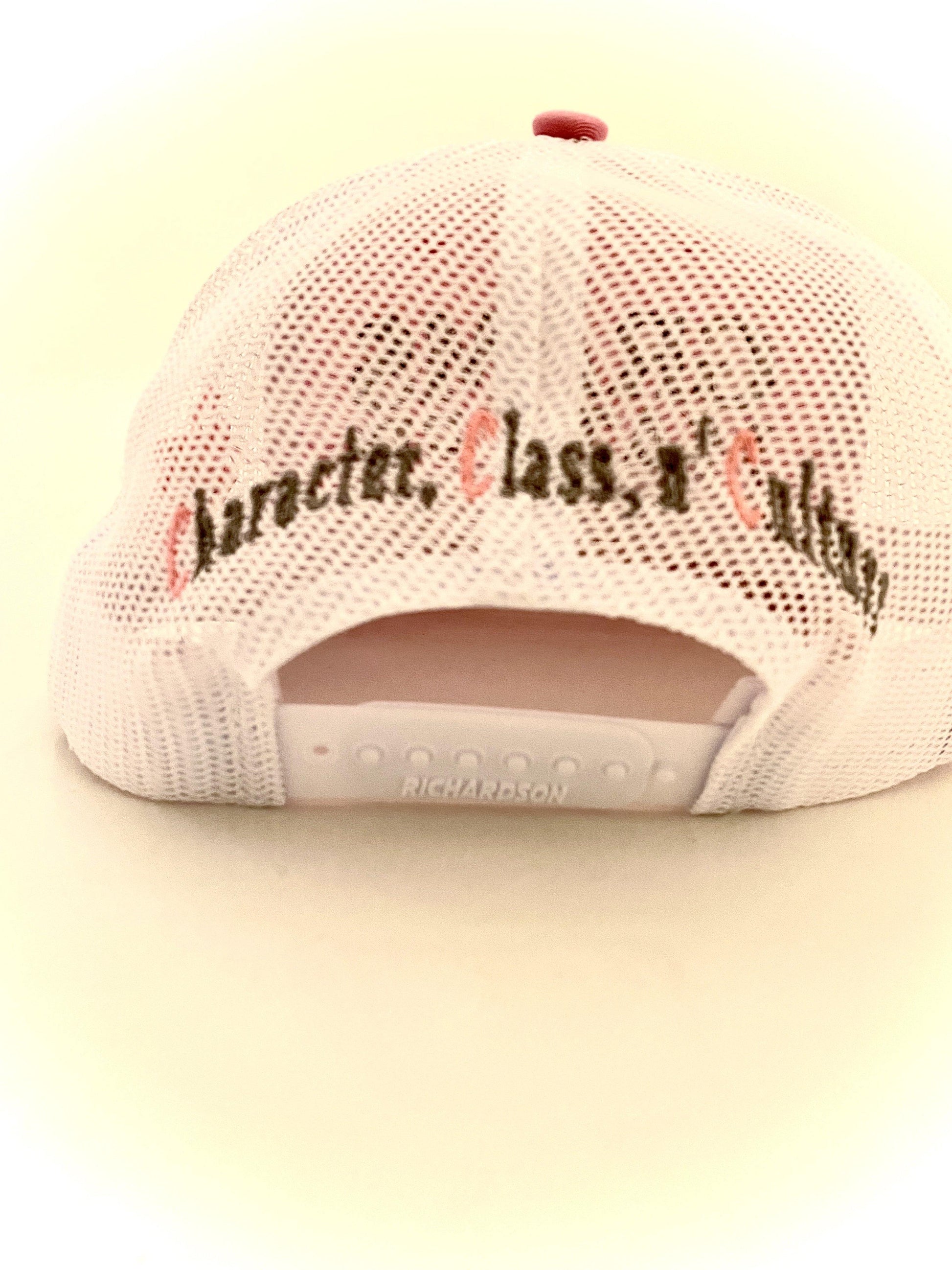 Pink/White mesh Snapback Hats - Grams Matter