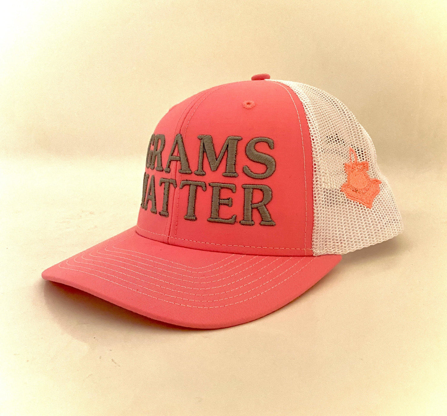 Pink/White mesh Snapback Hats - Grams Matter