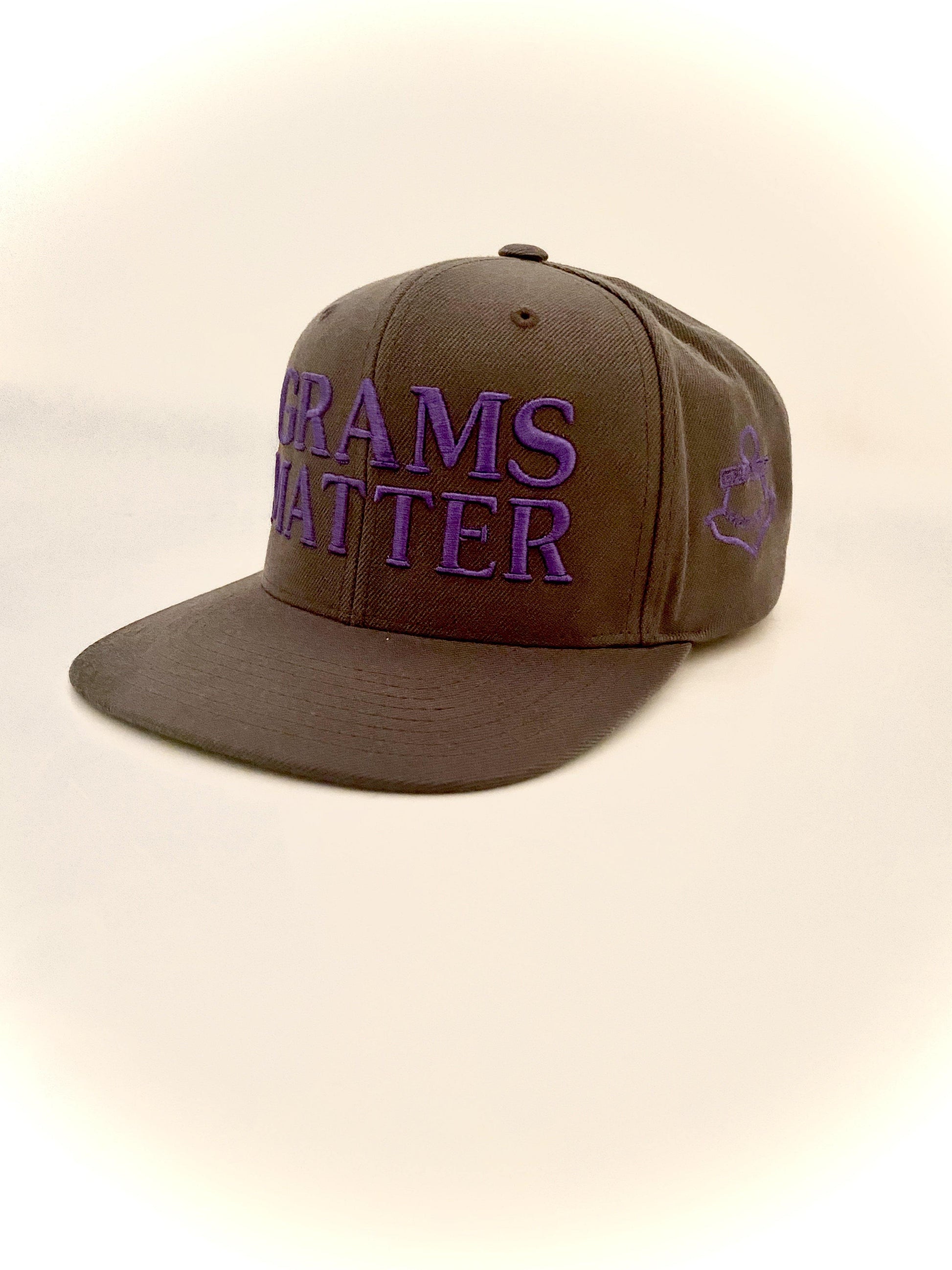 Grey/Purple SnapBack Hats - Grams Matter
