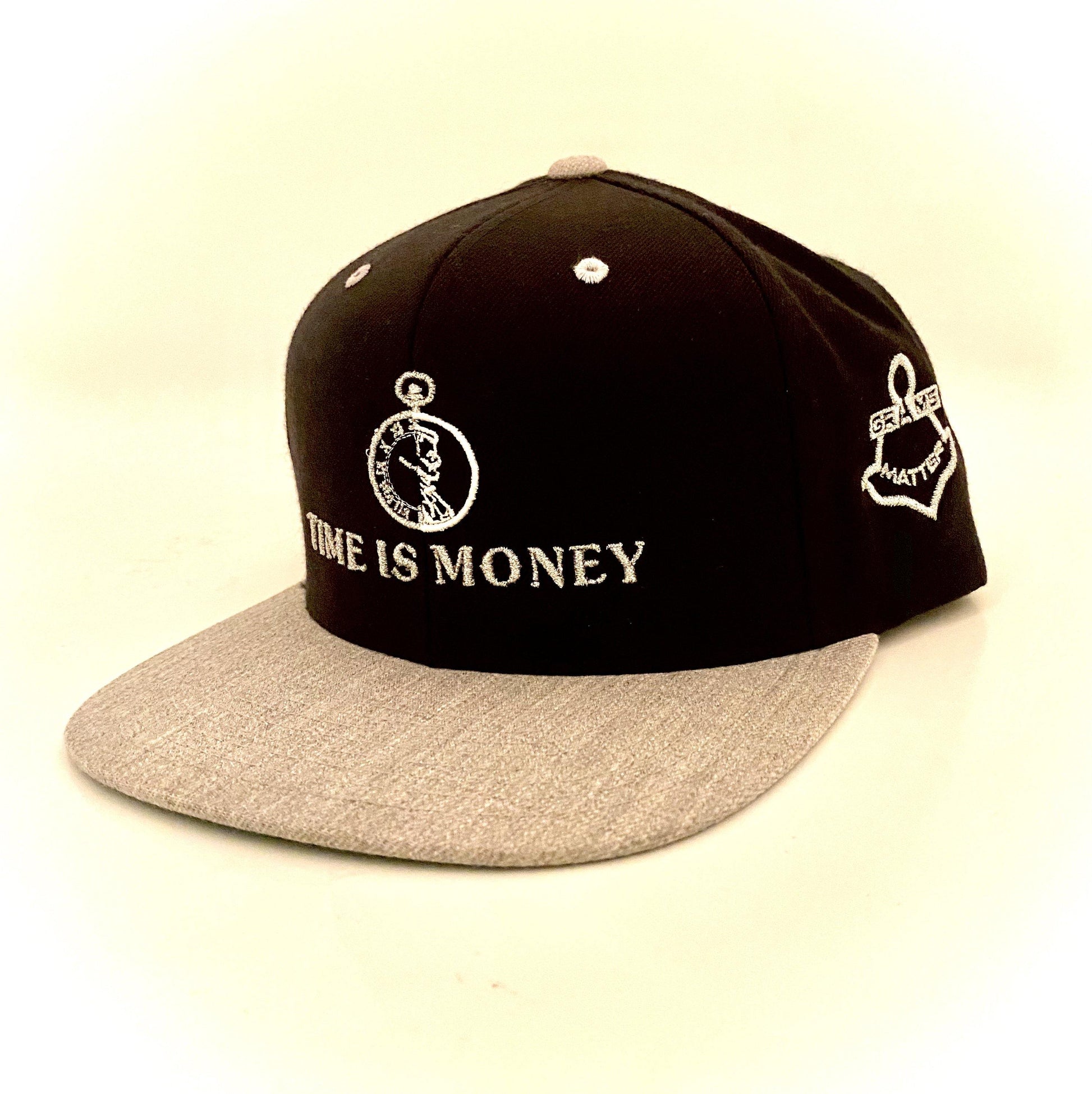 Time Is Money Multi-Color Black/Silver Snapback Hats - Grams Matter