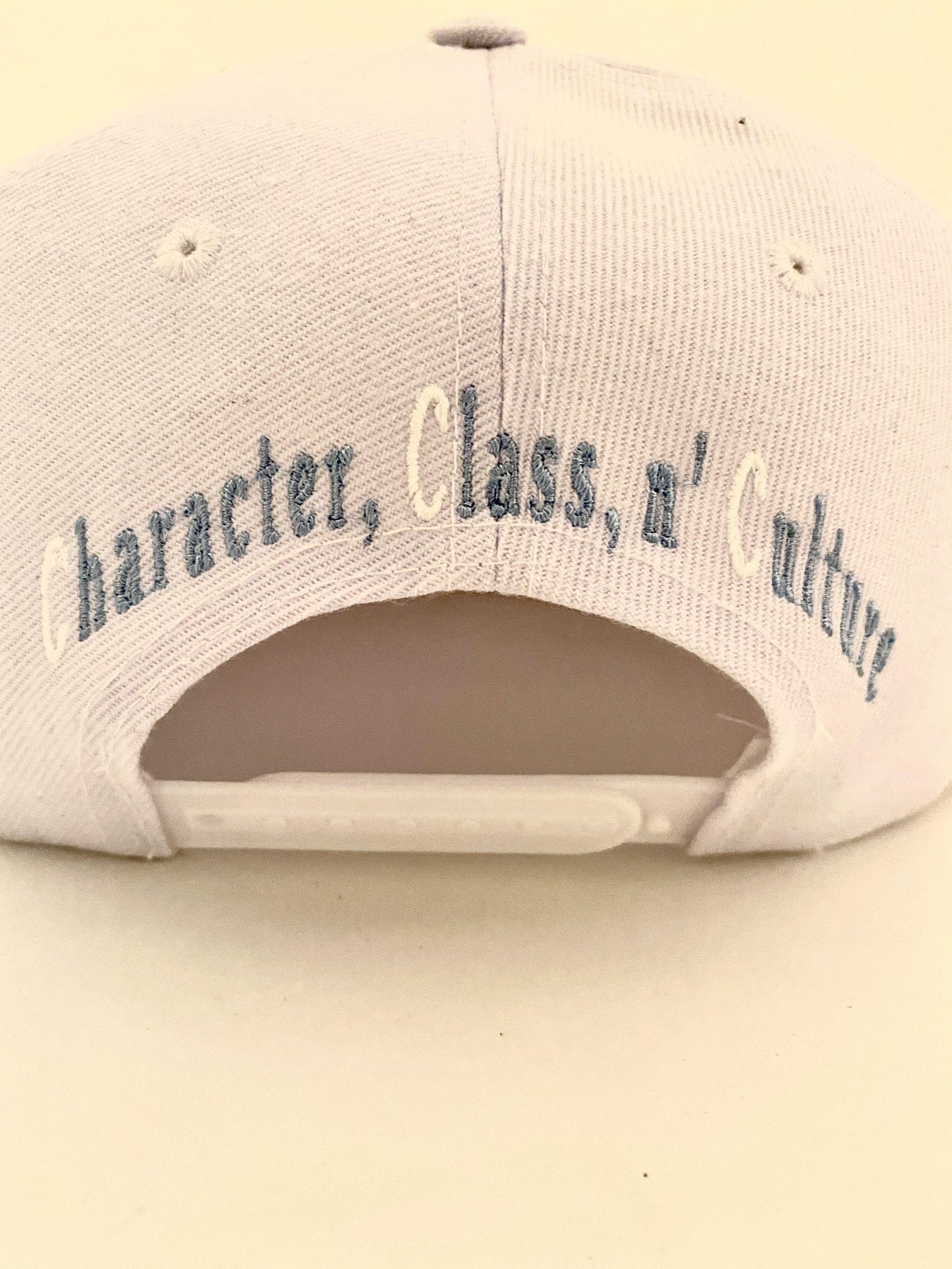 White/White Snapback Hats - Grams Matter