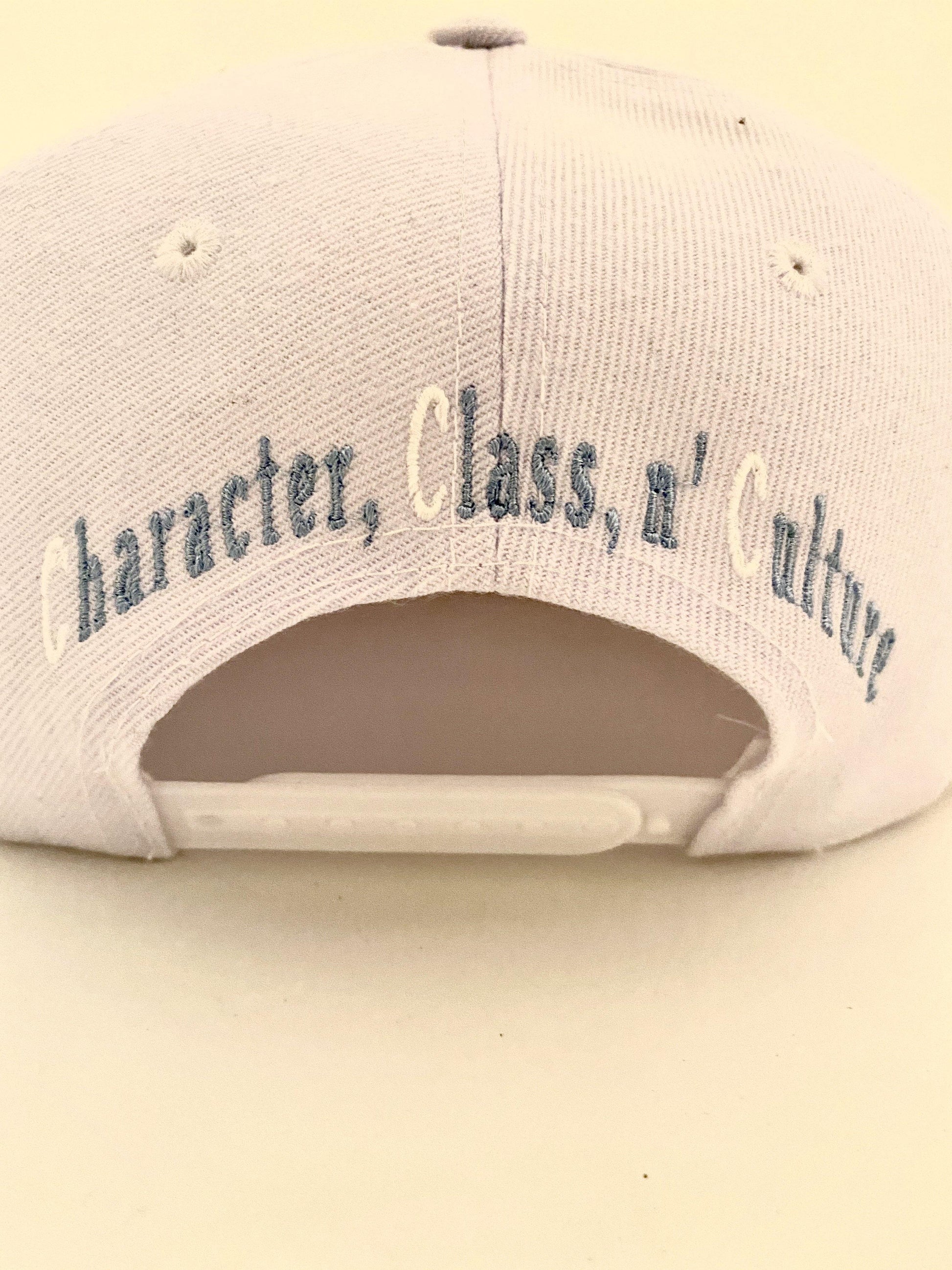 White/White Snapback Hats - Grams Matter