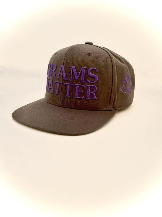 Grey/Purple SnapBack Hats - Grams Matter