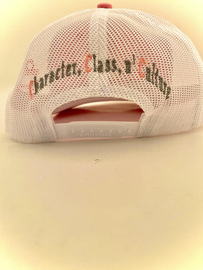 Time is Money Pink/White mesh Snapback Hats - Grams Matter