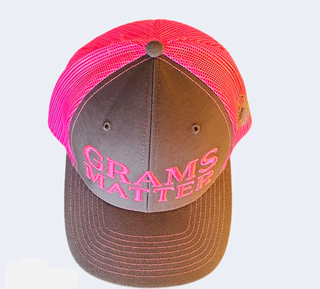 Grey/Pink mesh Snapback Hats