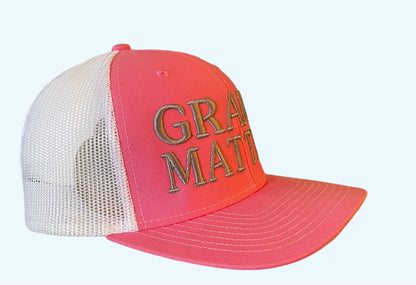 Pink/White mesh Snapback Hats