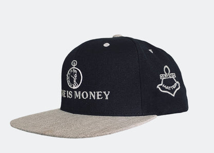 Time Is Money Multi-Color Black/Silver Snapback Hats