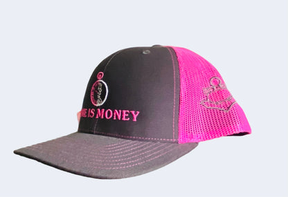 Time is Money Grey/Pink Snapback mesh Hats