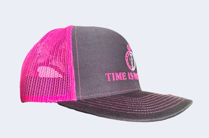 Time is Money Grey/Pink Snapback mesh Hats