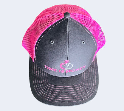 Time is Money Grey/Pink Snapback mesh Hats